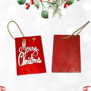 Farm House Vintage Wooden “Merry Christmas Ornament”